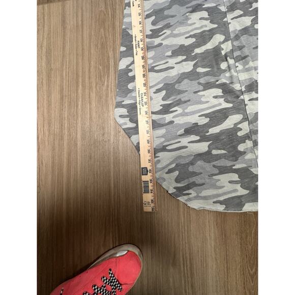 Z Supply Reverie Gray Camoflauge Cotton Midi Casual Dress Sz S Vacation Military - Picture 11 of 12